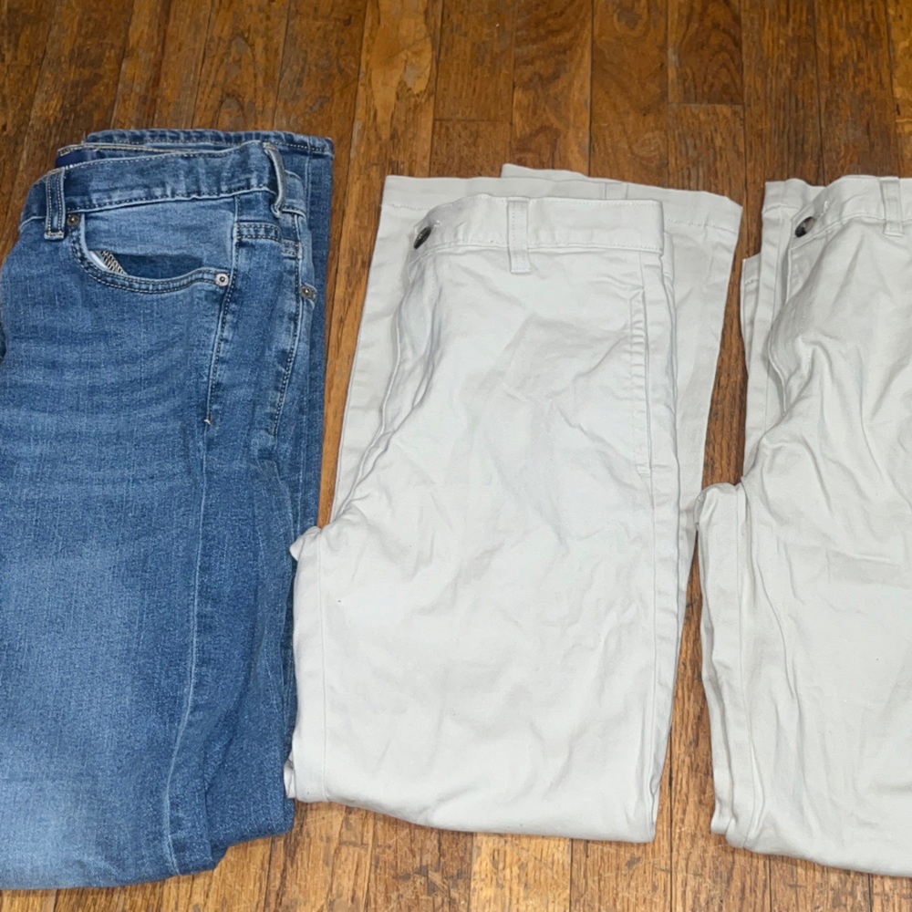 Blue Jeans and Khaki Pants Set
